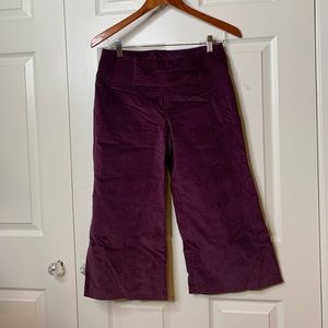 Velvet burgundy cropped pants